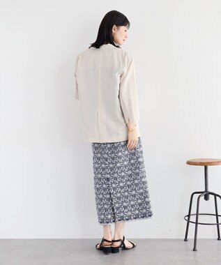 YECCA VECCA フラワーレースロングナロースカート Navy