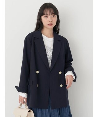 earth music&ecology ダブルテーラードジャケット Navy