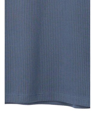 earth music&ecology チェーンリブクルーネックプルオーバー Blue