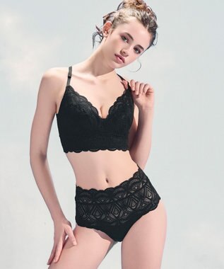 BRADELIS New York 【BRADELIS Me / ノンワイヤー】Lovely Back Bra26S1 補正下着 補整 ブラジャー 華やかなレースの見せインナー ブラック