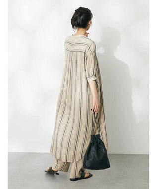 CRAFT STANDARD BOUTIQUE リネンレーヨンストライプワンピース Stripe Beige