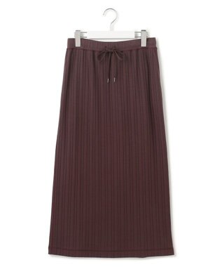 23区 【SLOW/洗える】ランダムリブフライス スカート ダークブラウン系