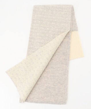 MOONBAT 【カシミヤ100%】両面使える ニットジャガードマフラー グレー