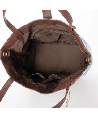 UNBILLION cachecache 花刺繍トートバッグL ブルー