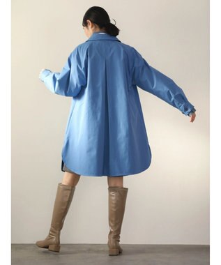 Green Parks 撥水加工　ケア楽ステンカラーミドル丈コート Blue