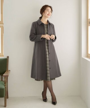 Tiaclasse 【ウール90％】ステンカラープリンセスウールコート ブラウン