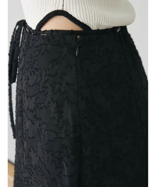 Green Parks シアージャガード花柄ボリュームスカート Black