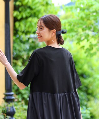 Tiaclasse 【洗える】切替マキシワンピース ネイビー