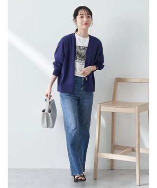 earth music&ecology ＶネックＺＩＰカーディガン Blue