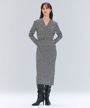 BEIGE， 【洗える】MODESTO / ジャージーストレッチカシュクールドレス Monotone