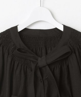 Feroux ダブルリボンシアー ブラウス ブラック系