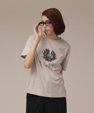 GRACE CONTINENTAL カットフォトTシャツ グレー
