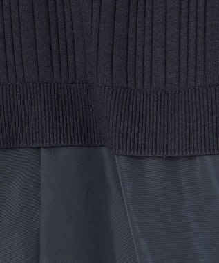 J.PRESS LADIES 【WEB限定・洗える】ニット コンビ ワンピース ネイビー系