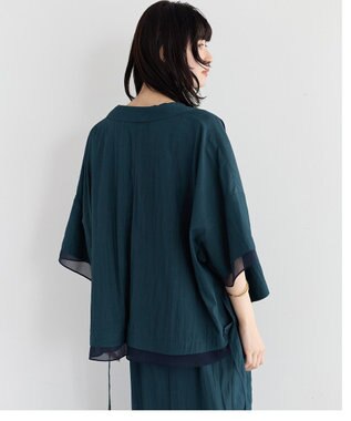 YECCA VECCA 【UVカット/遮熱/接触冷感】COOL袖シアージャケット Blue Green