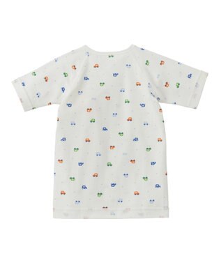 MIKI HOUSE HOT BISCUITS 【50-60cm】 フライス 短肌着 プリント柄 ブルー