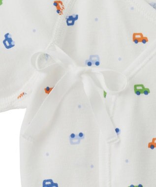 MIKI HOUSE HOT BISCUITS 【50-60cm】 フライス 短肌着 プリント柄 ブルー