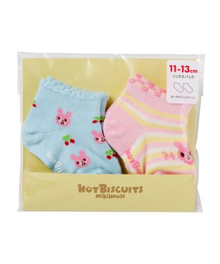MIKI HOUSE HOT BISCUITS 【9-19cm / 靴下2足セット】 ローカット ソックスパック ピンク