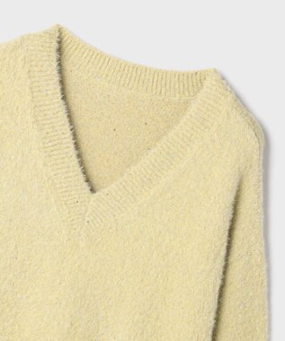 GRACE CONTINENTAL ラメフェザーニットトップ イエロー