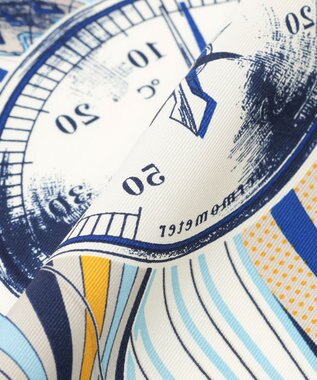 23区 manipuri バルーンジャーニー シルク スカーフ ブルー系