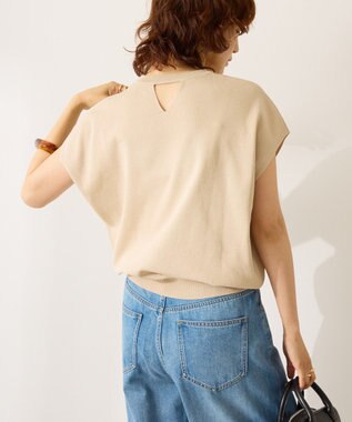 AMERICAN HOLIC 【WEB限定】接触冷感ラメフレンチスリーブニットプルオーバー Beige