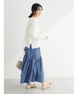 Green Parks 洗える　ボートネックニットプルオーバー Off White