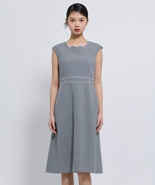 TOCCA 【松木育未さん着用】FLORAL SILHOUETTE ドレス グレー系