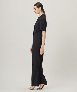 ICB L 【接触冷感・UVケア・吸水速乾・防シワ・洗える】 ドレープツイル オールインワン ブラック系