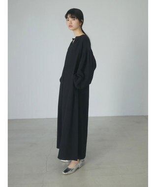 Green Parks ａ．袖ギャザーボリュームワンピース Black