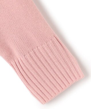 UNFILO 【洗える】クロップド Vネック カーディガン ピンク