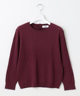 J.PRESS LADIES L 【洗える】KNIT BASIC クルーネック ニット ワイン系