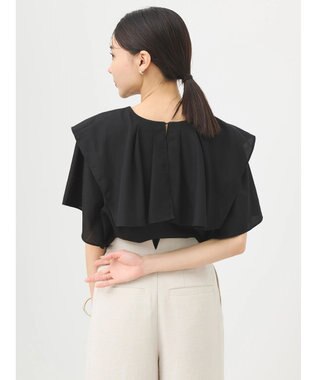 earth music&ecology ビッグカラーチェーンブラウス Black