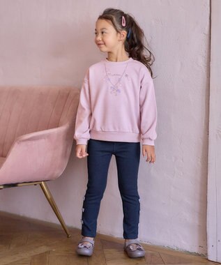 ANY KIDS 【WEB限定】7days 裏毛 トレーナー ラベンダー×ネックレス