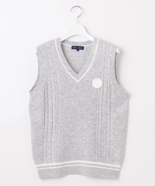 23区GOLF 【WOMEN】【洗える】ニットベスト ライトグレー系