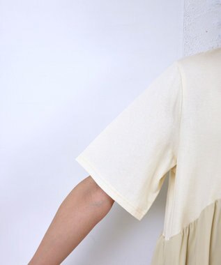 Tiaclasse 【洗える】切替マキシワンピース アイボリー