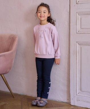 ANY KIDS 【WEB限定】7days 裏毛 トレーナー ラベンダー×ネックレス