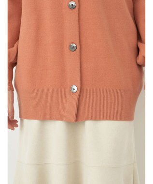 earth music&ecology やわらかタッチミドル丈カーディガン Orange