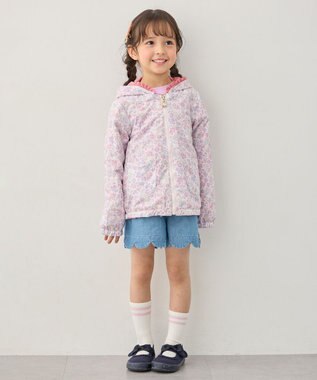 ANY KIDS 【フード取り外し/洗濯機可能】撥水加工リバーシブルゾン ピンク