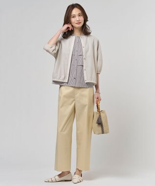 J.PRESS LADIES 【セットアップ対応・洗える・撥水】コットンFITTY ストレート パンツ イエロー系