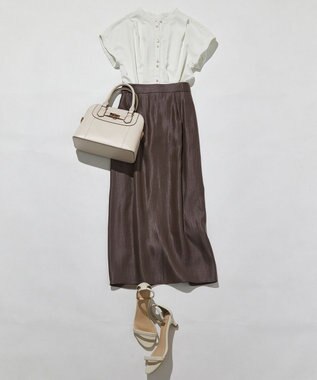 ANY SIS 【洗える】ソフトグリッターペンシル スカート モカ