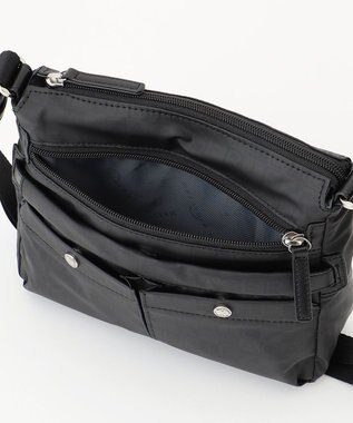 LA BAGAGERIE モノグラム　スクエアナイロンショルダー　SSサイズ ブラック