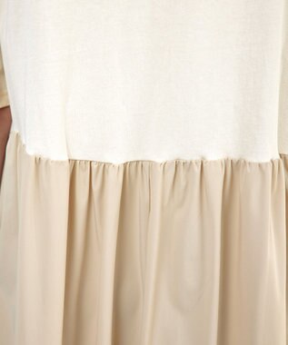 Tiaclasse 【洗える】切替マキシワンピース アイボリー