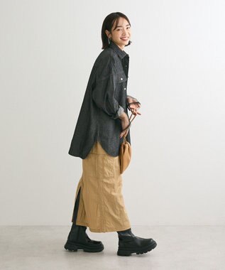 Green Parks デニムＢＩＧシャツ Black