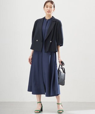 組曲 S リネンレーヨン ジャケット ネイビー系