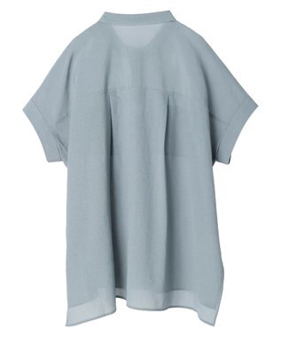 earth music&ecology 配色ステッチＢＩＧシャツ Gray