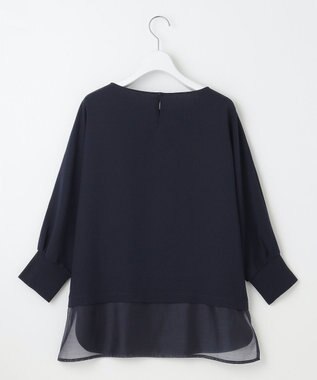 23区 S 【洗える/一部店舗限定】ストレッチジョーゼット シアー カットソー ネイビー系