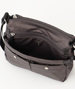 LA BAGAGERIE モノグラム　スクエアナイロンショルダー　SSサイズ ガンメタリック