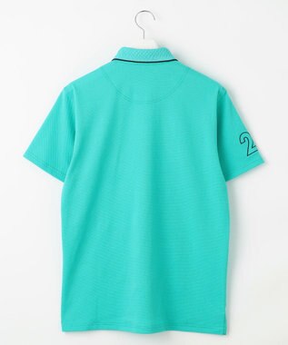 23区GOLF 【MEN】ナンバリングカノコ半袖ポロシャツ ターコイズブルー系