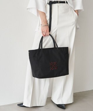 russet 【モノグラム刺繍】コーデュラナイロントートバッグ（CE-1776） Black