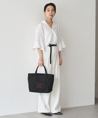 russet 【モノグラム刺繍】コーデュラナイロントートバッグ（CE-1776） Black