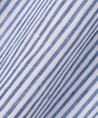 23区 【洗える】LIBECO ノースリーブ シャツ ワンピース ブルーストライプ